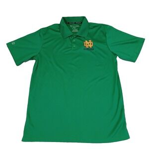Holloway Mens Polo Shirt Green Performance With Golf Notre Dame Logo Embroidered